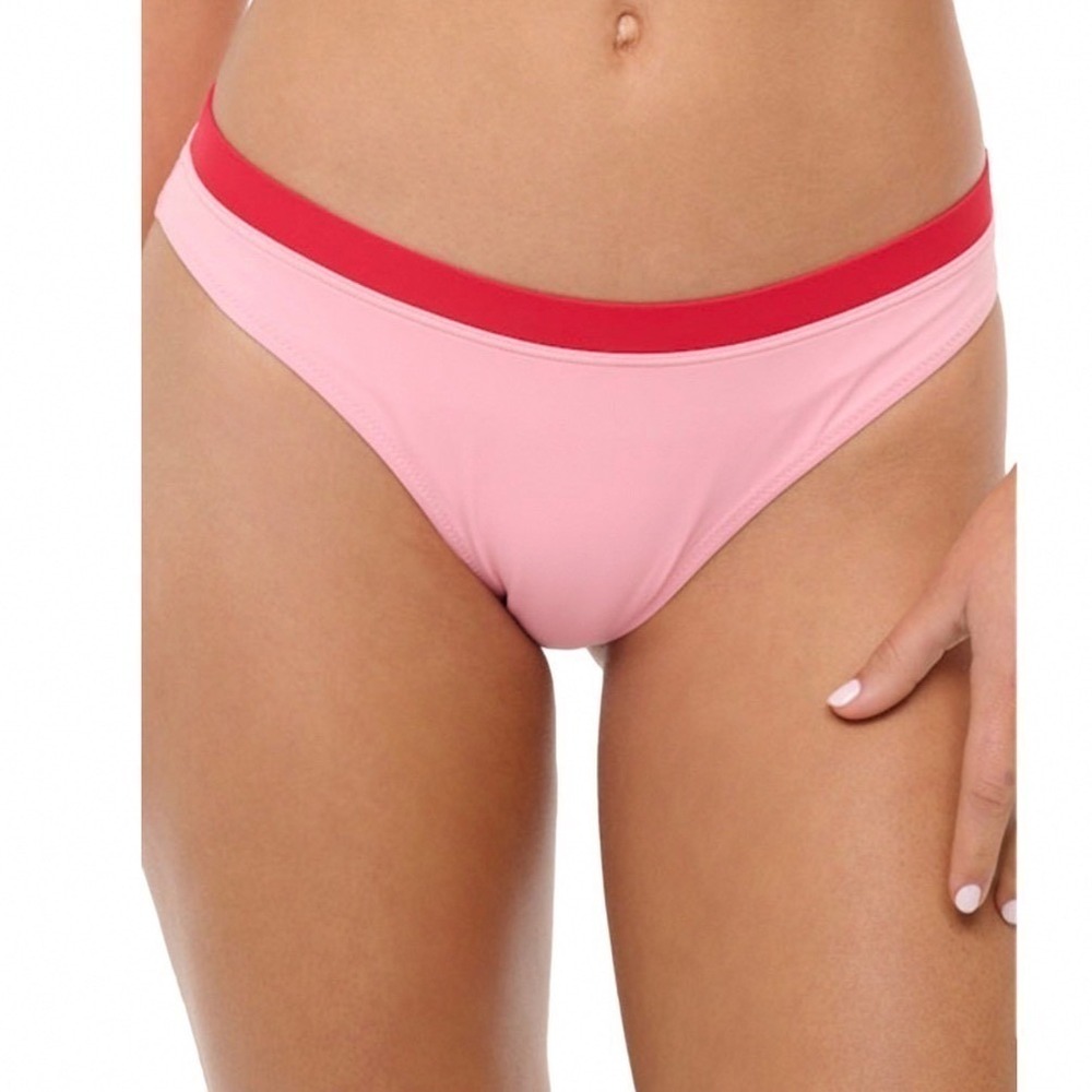 STAUD Gemma Bikini Bottom Sweetheart Cherry Pink Red XL NWT